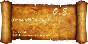 Ocsenás Emil névjegykártya